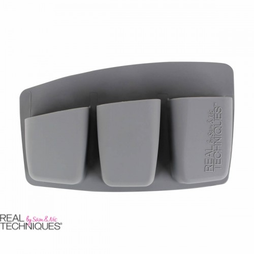 Sivi stalak za makeup pribor sa tri džepa REAL TECHNIQUES EXPERT ORGANIZER